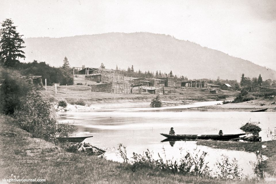 Poblado Quamichan. Foto de aproximadamente el año 1861