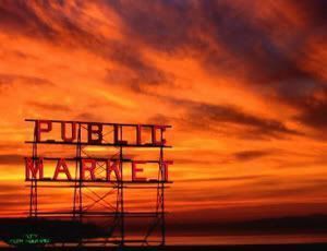 Puesta de sol en Pike Place