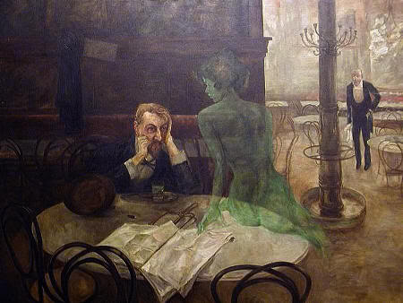 "El bebedor de absenta" (Viktor Oliva, 1861-1928)