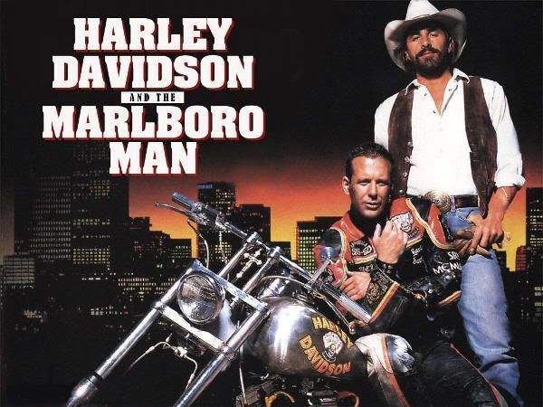 Cartel de "Dos Duros Sobre Ruedas" ("Harley Davidson and the Marlboro Man", 1991)