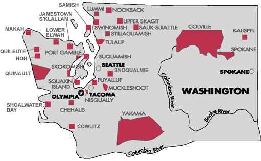 Mapa de tribus del noroeste de EE.UU.