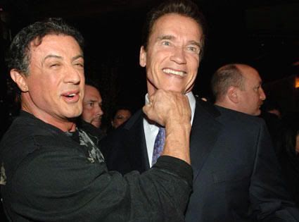 Sylvester y Arnold bromean en la premiere de "Los Mercenarios" ("The Expendables, 2010)
