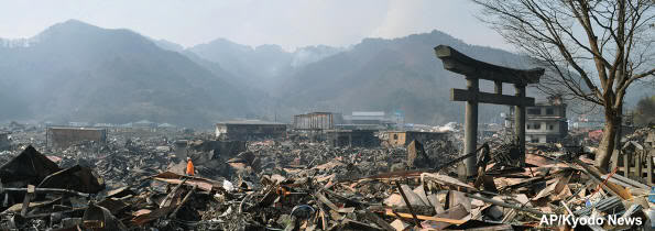 Imagen de Otsuchi (Iwate) arrasada por el tsunami del 11 de marzo de 2011