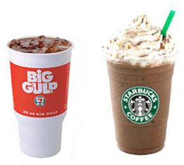 Bebidas gigantes en Estados Unidos. Big Gulp y Trenta de Starbucks
