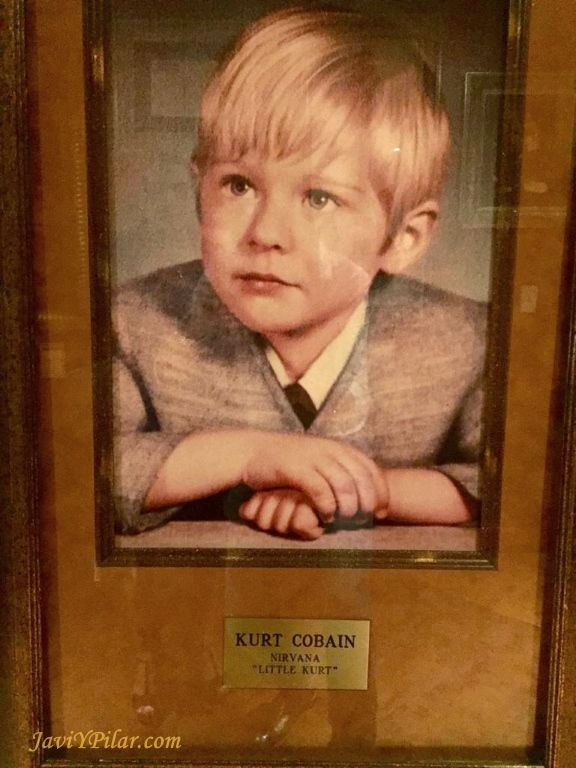 Foto de Kurt Cobain niño que puede verse en el Hard Rock Cafe de Nueva York